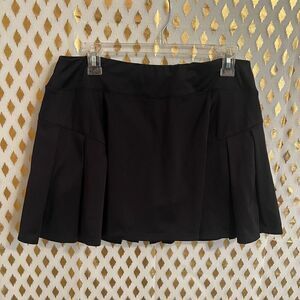 Pleated skort tennis skirt shorts black goth schoolgirl size L